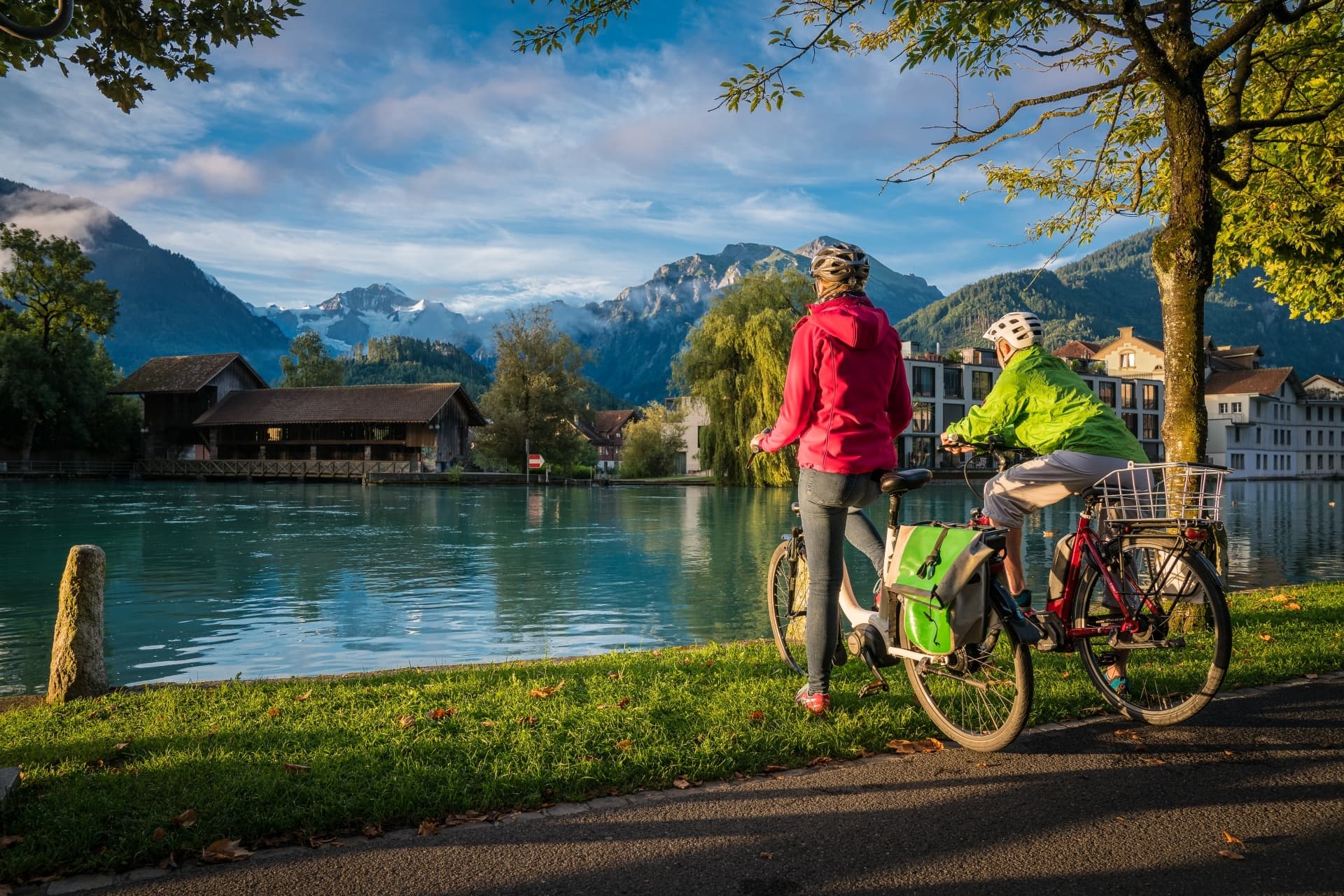 Velofahrer Bei Interlaken